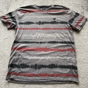 Zoo York Shirt Men's Size Large‎ Gray Crew Neck Striped Skate